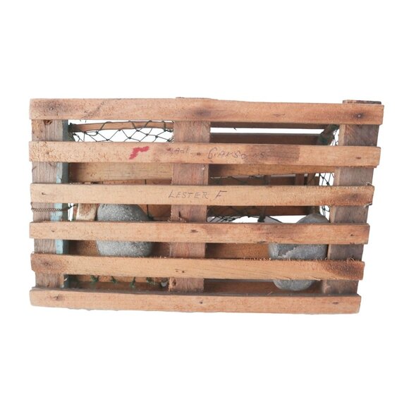 Vintage Miniature Lobster Trap Handmade Wood Nautical Decor Ocean Decor Mini - Picture 7 of 7